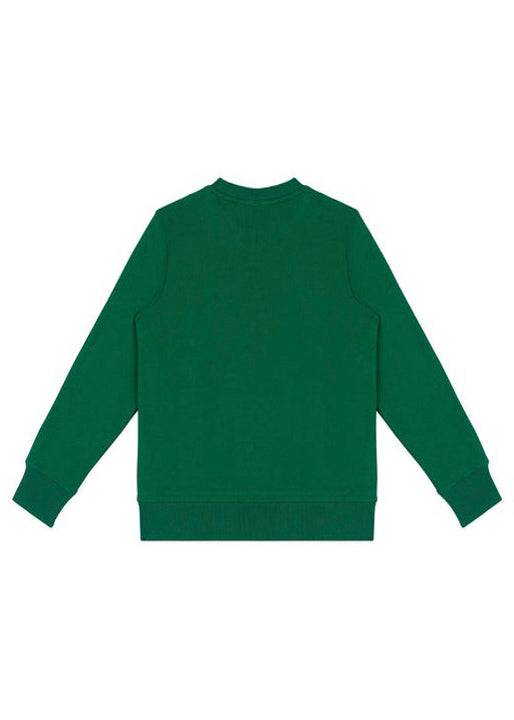 Moschino Kids Felpa Verde Girocollo con Logo Teddy Bear per Bambini (retro)