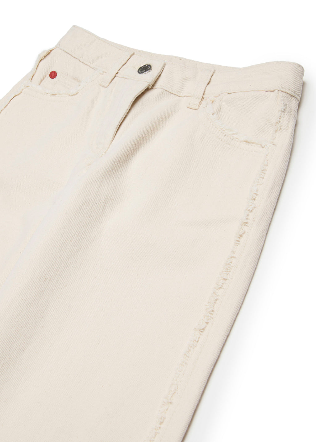 Max & Co Kids Jeans Flare Crema Taglio Vivo per Bambine