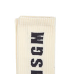 MSGM Kids Calzini Crema con Logo