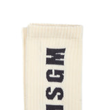 MSGM Kids Calzini Crema con Logo