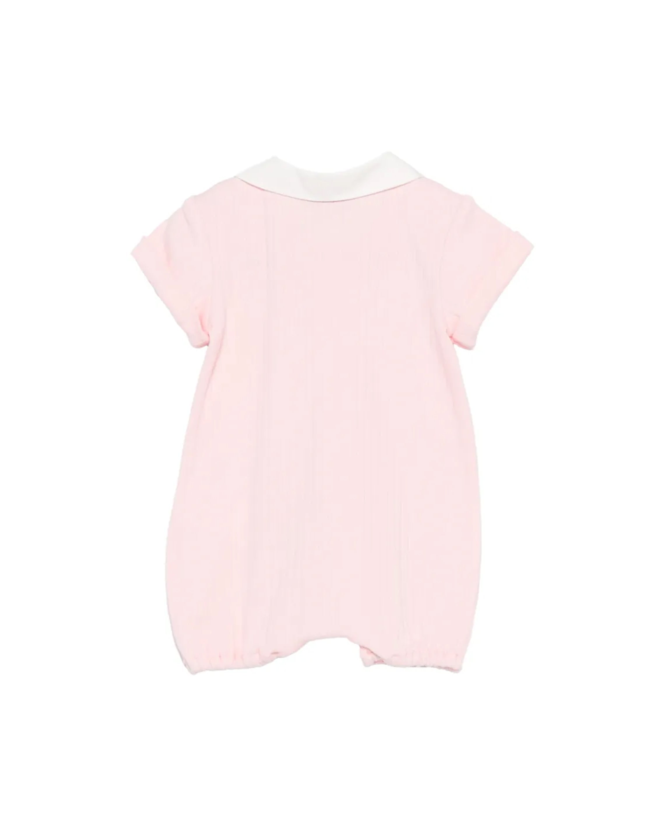 Moschino Kids Pagliaccetto Rosa con Bottoni e Teddy Bear per Neonate