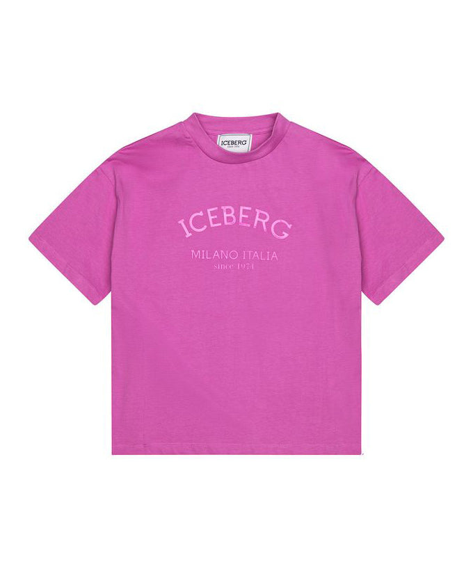 Iceberg Kids T-Shirt Berry con Stampa Logo per Bambine