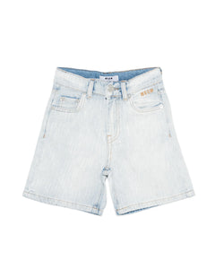 Msgm Kids Bermuda in Denim per Bambine