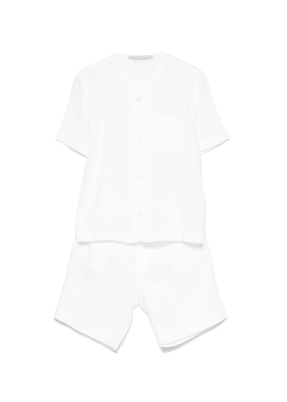 I'm Brian Camicia Scollo Coreano in Lino Bianca per Bambini