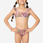 4GIVENESS Costume Bikini a Fascia Fantasia Tropical Bouquet per Bambine