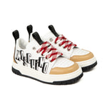 Moschino Kids Sneakers Bianco/Biscotto con Logo per Bambini