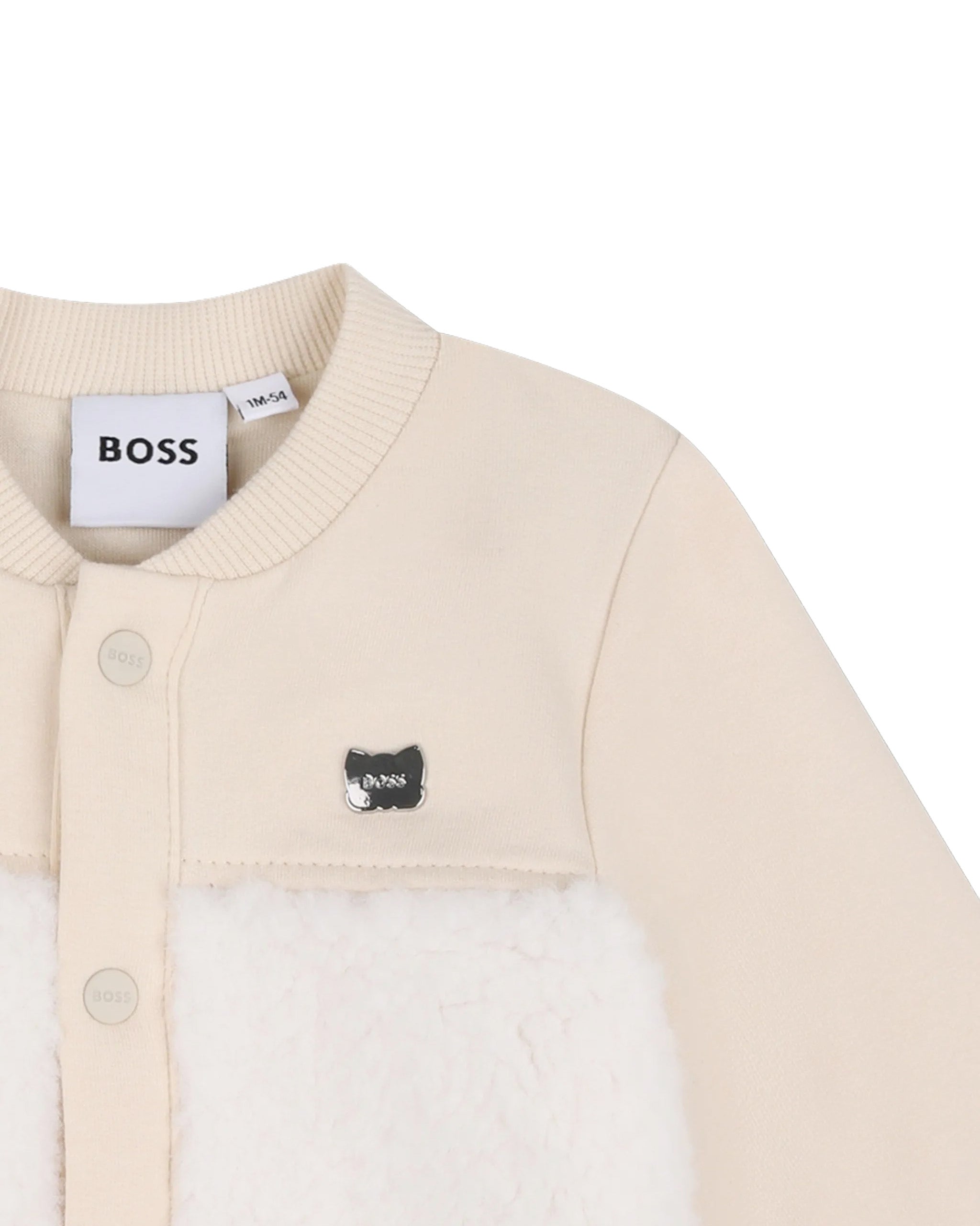 BOSS Kids Completo Beige con Giacca in Felpa e Teddy e Pantaloni con Placca Logo per Neonati