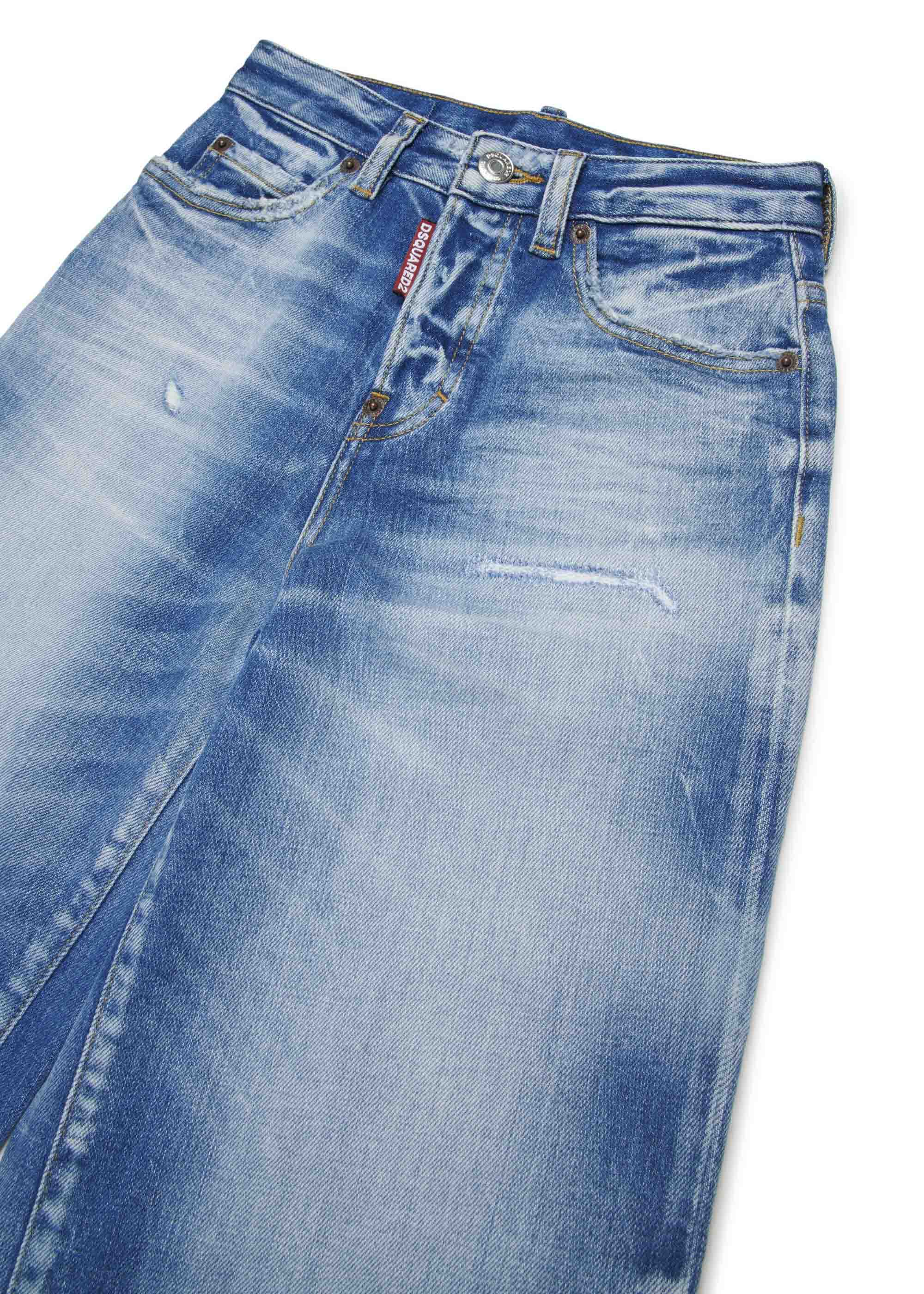 Dsquared2 Kids Jeans Boyfriend Bleached per Bambine