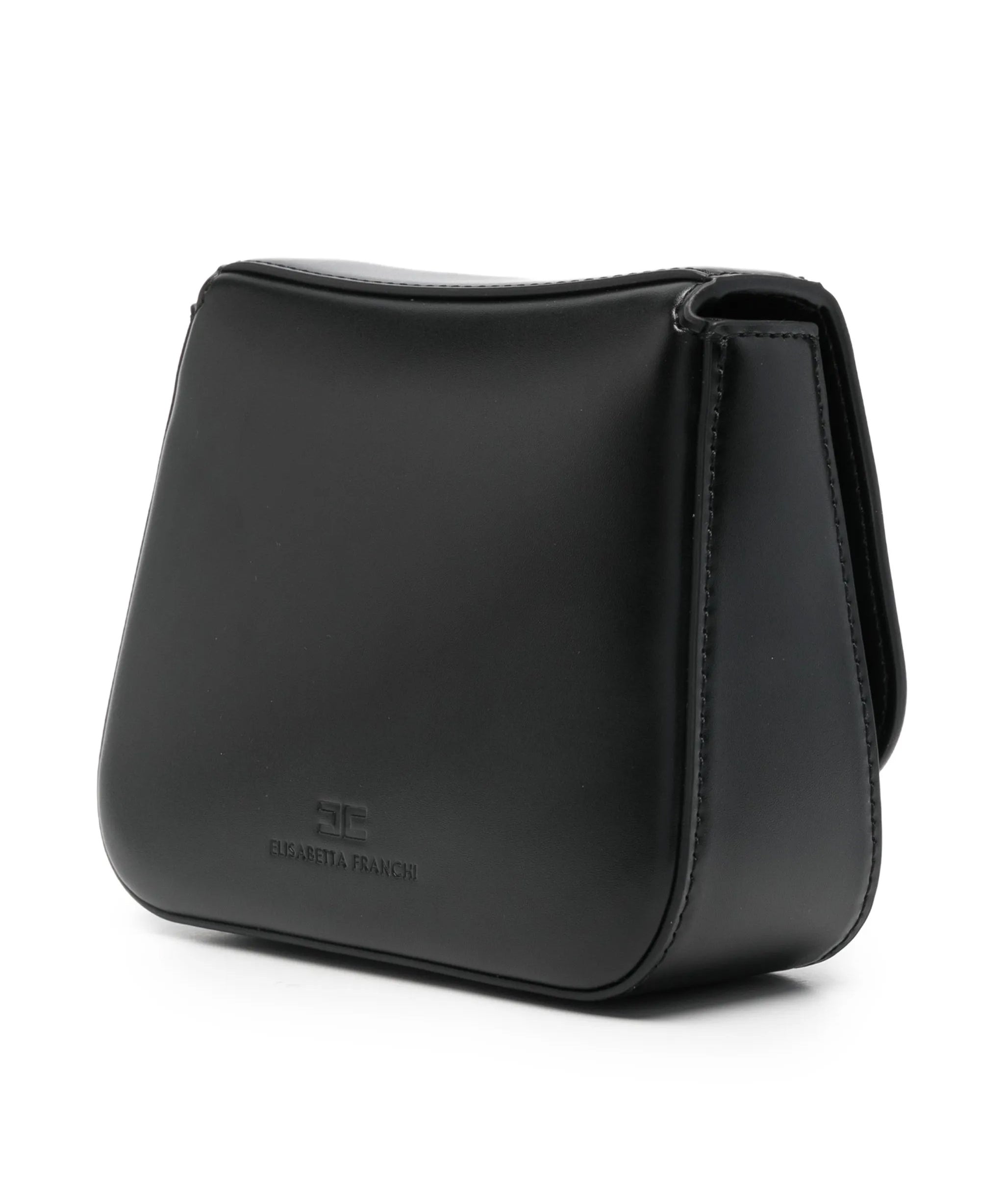 Elisabetta Franchi La Mia Bambina Borsetta a Tracolla Nera con Applizazioni Mini Loghi per Bambine