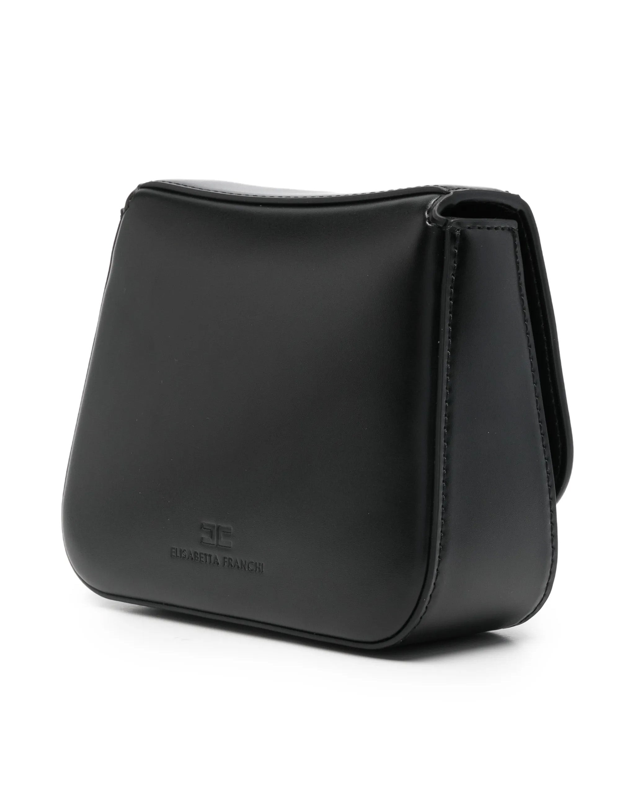 Elisabetta Franchi La Mia Bambina Borsetta a Tracolla Nera con Applizazioni Mini Loghi per Bambine