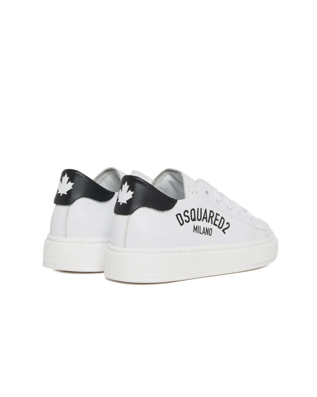 Dsquared2 Kids Sneakers Bianco e Nero con Logo per Neonati