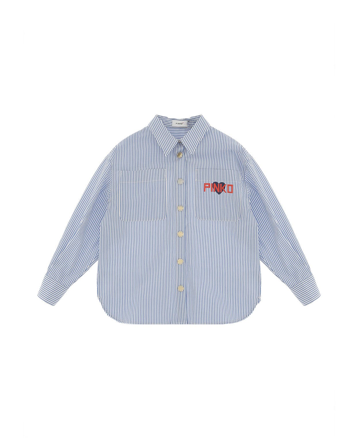 Pinko Kids Camicia a Righe con Tasche Frontali per Bambine