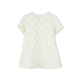 Michael Kors Kids Abito Ecrù Logo All Over per Neonate (retro)