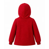 Elisabetta Franchi Kids Felpa con Cappuccio Rossa in Cotone con Maxi Logo Tono su Tono per Neonate