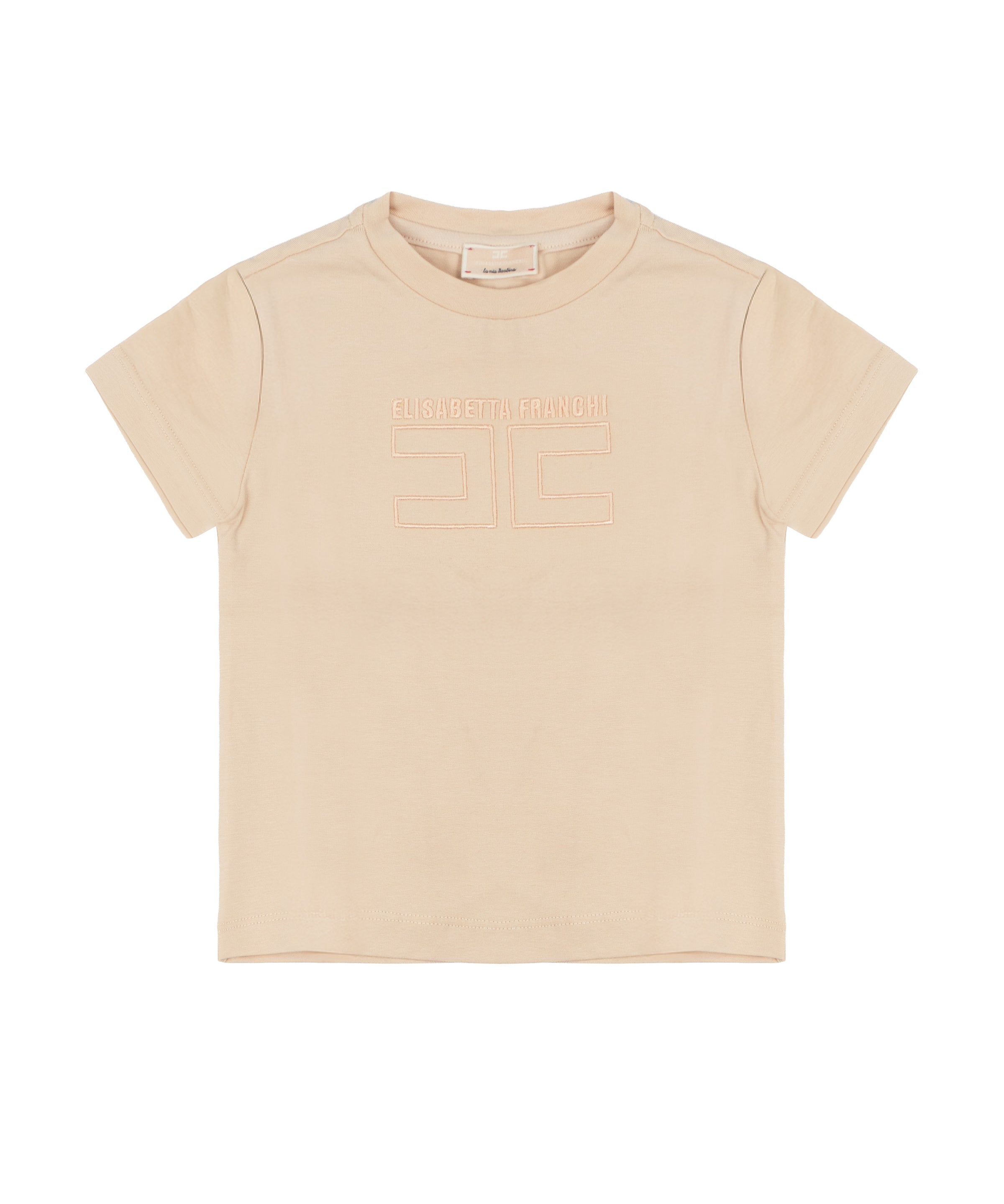 Elisabetta Franchi La Mia Bambina T-Shirt Rosa con Logo Ricamato per Neonate