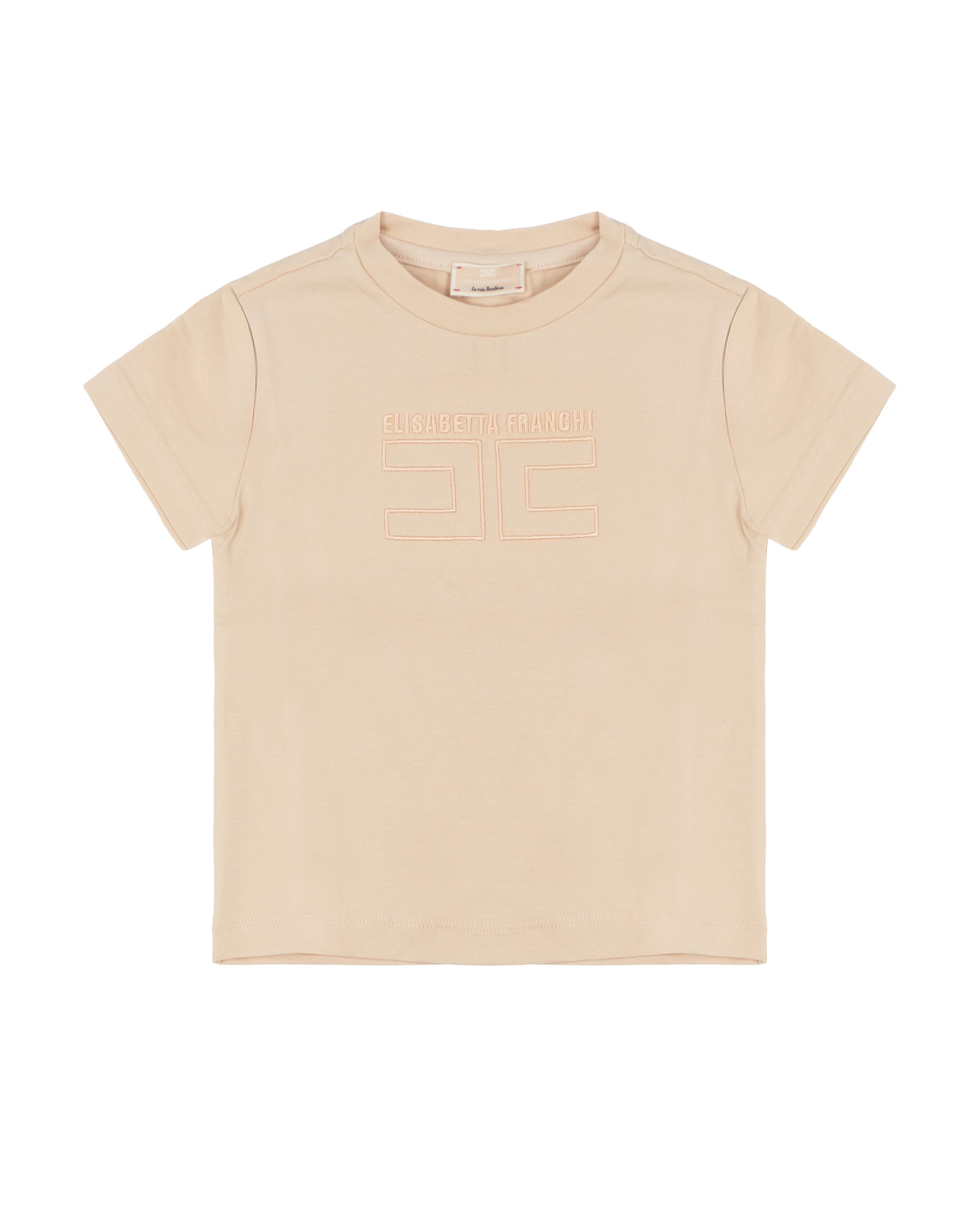 Elisabetta Franchi La Mia Bambina T-Shirt Rosa con Logo Ricamato per Neonate