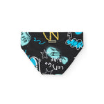 Tuc Tuc Costume Slip Nero con Stampa per Neonati