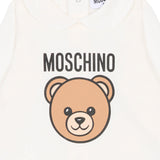 Moschino Kids Tutina Panna con stampa Logo Teddy Unisex per Neonati