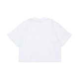 Diesel Kids T-Shirt Bianca Cropped Con Logo Oval D per Bambine