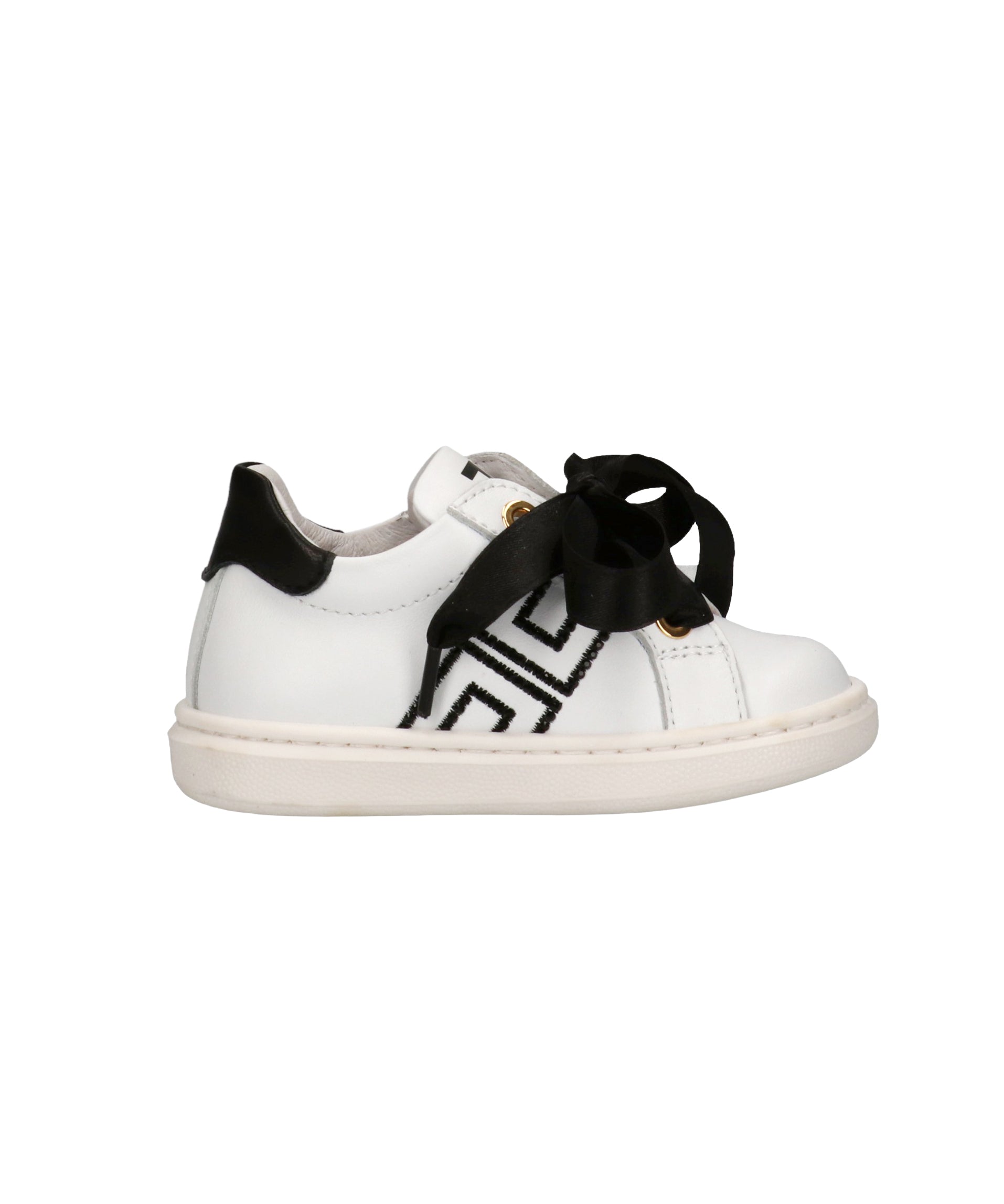 Elisabetta Franchi La Mia Bambina Sneakers Avorio/Nero con Strass per Neonate