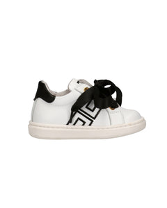 Elisabetta Franchi La Mia Bambina Sneakers Avorio/Nero con Strass per Neonate