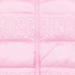 Moschino Kids Giubbino Rosa con Intarso Logo per Bambine (dettaglio)