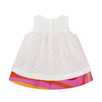 Emilio Pucci Kids Abito Fantasia Bianco e Rosa per Neonate