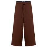 MSGM Kids Pantaloni Biscotto con Logo per Bambine