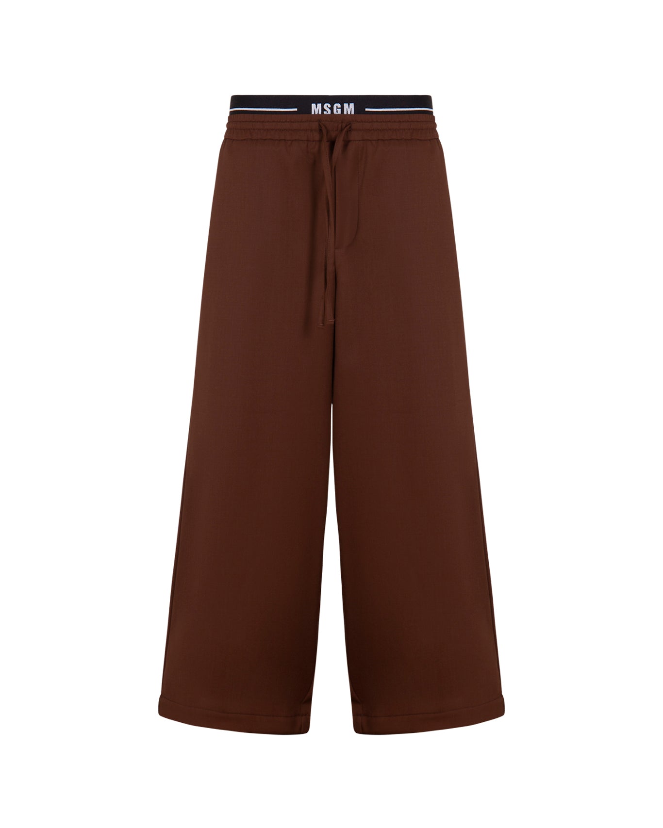 MSGM Kids Pantaloni Biscotto con Logo per Bambine