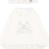 Roberto Cavalli Kids Kit Tutina + Cappellino Perla con Ricami e Logo per Neonate