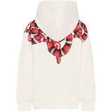 Marcelo Burlon County Of Milan Kids Felpa con Cappuccio bianco con Motivo Serpenti Rossi per Bambini
