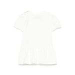 Moschino Kids Abito Bianco con Stampa e Ruches per Neonate