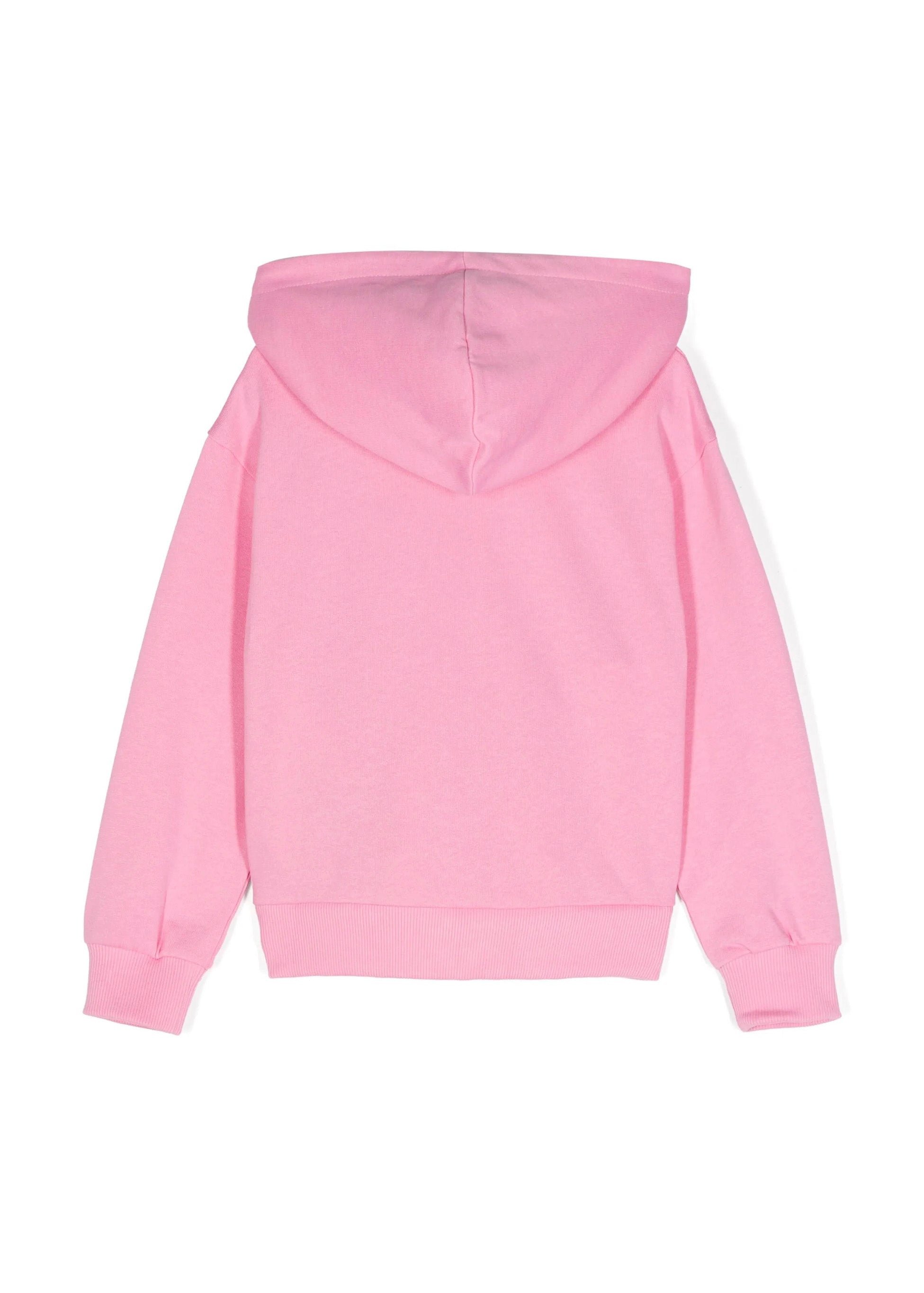 Moschino Kids Felpa Rosa con Cappuccio e Zip per Bambine