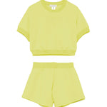 Twinset Kids T-shirt con Shorts in Felpa Giallo per Bambine