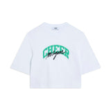 MSGM Kids T-Shirt Crop Bianca Cheer per Bambine