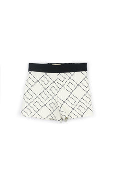 Elisabetta Franchi La Mia Bambina Shorts Panna con Logo Geometrico per Neonate