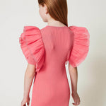 Twinset Kids Abito Fitted con Maniche in Organza (retro)