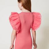 Twinset Kids Abito Fitted con Maniche in Organza (retro)