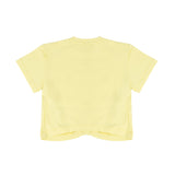 Pinko Kids T-Shirt Gialla Crop Arricciata per Bambine