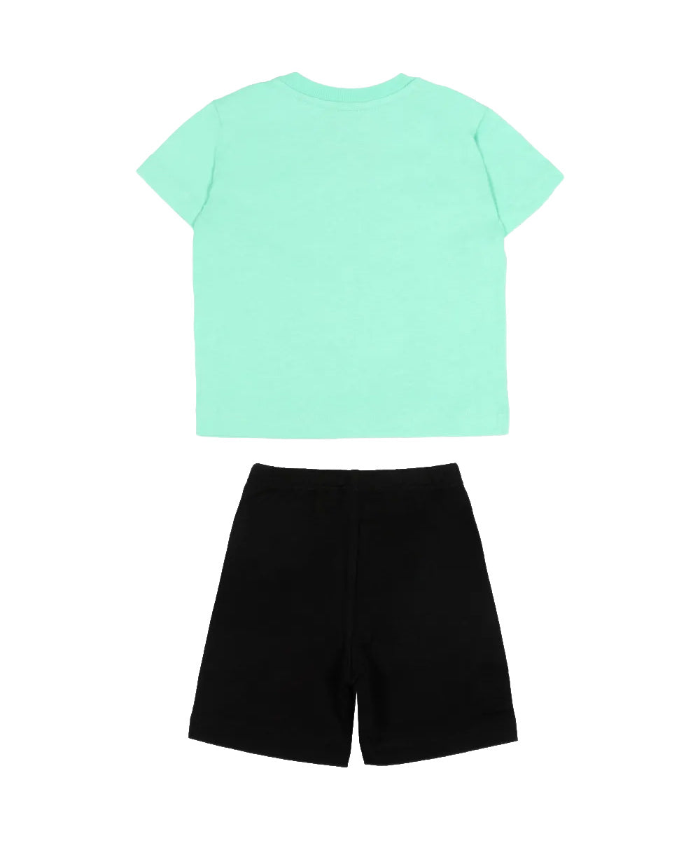Barrow Kids Completo Verde Acqua e Nero con Stampa Teddy Multicolor Unisex