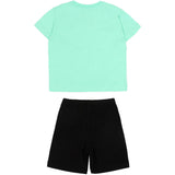 Barrow Kids Completo Verde Acqua e Nero con Stampa Teddy Multicolor Unisex