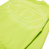 Diesel Kids Apple Green Crewneck Sweatshirt with Macro D for Children