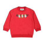 Moschino Kids Felpa Rossa con Logo Teddy Bear per Neonati