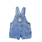 Moschino Kids Salopette in Denim con Teddy per Neonati