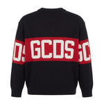 Gcds Kids Maglioncino Girocollo con Banda Rosso Logata per Bambini