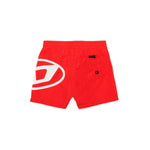 Diesel Kids Costume Boxer Rosso con Oval D per Neonati (retro)