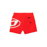 Diesel Kids Costume Boxer Rosso con Oval D per Neonati (retro)