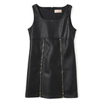 Elisabetta Franchi La Mia Bambina Abito Nero in Eco Pelle per Bambine
