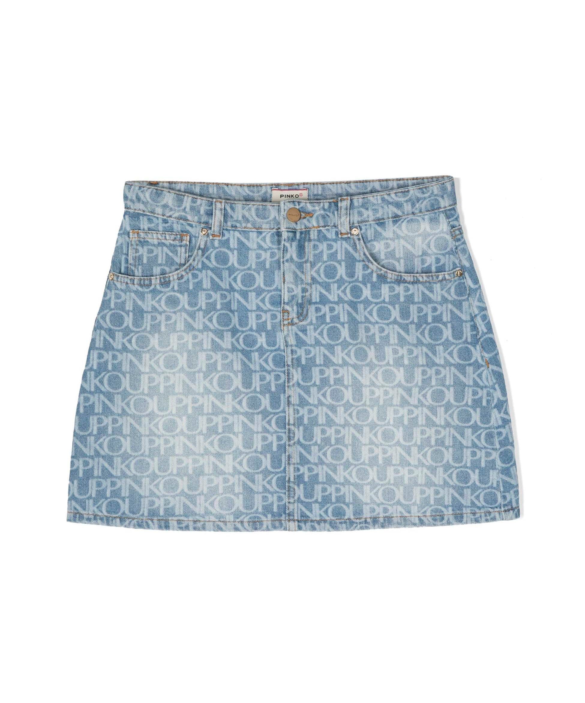 Pinko Kids Gonna di Jeans con Stampa All-over per Bambine 