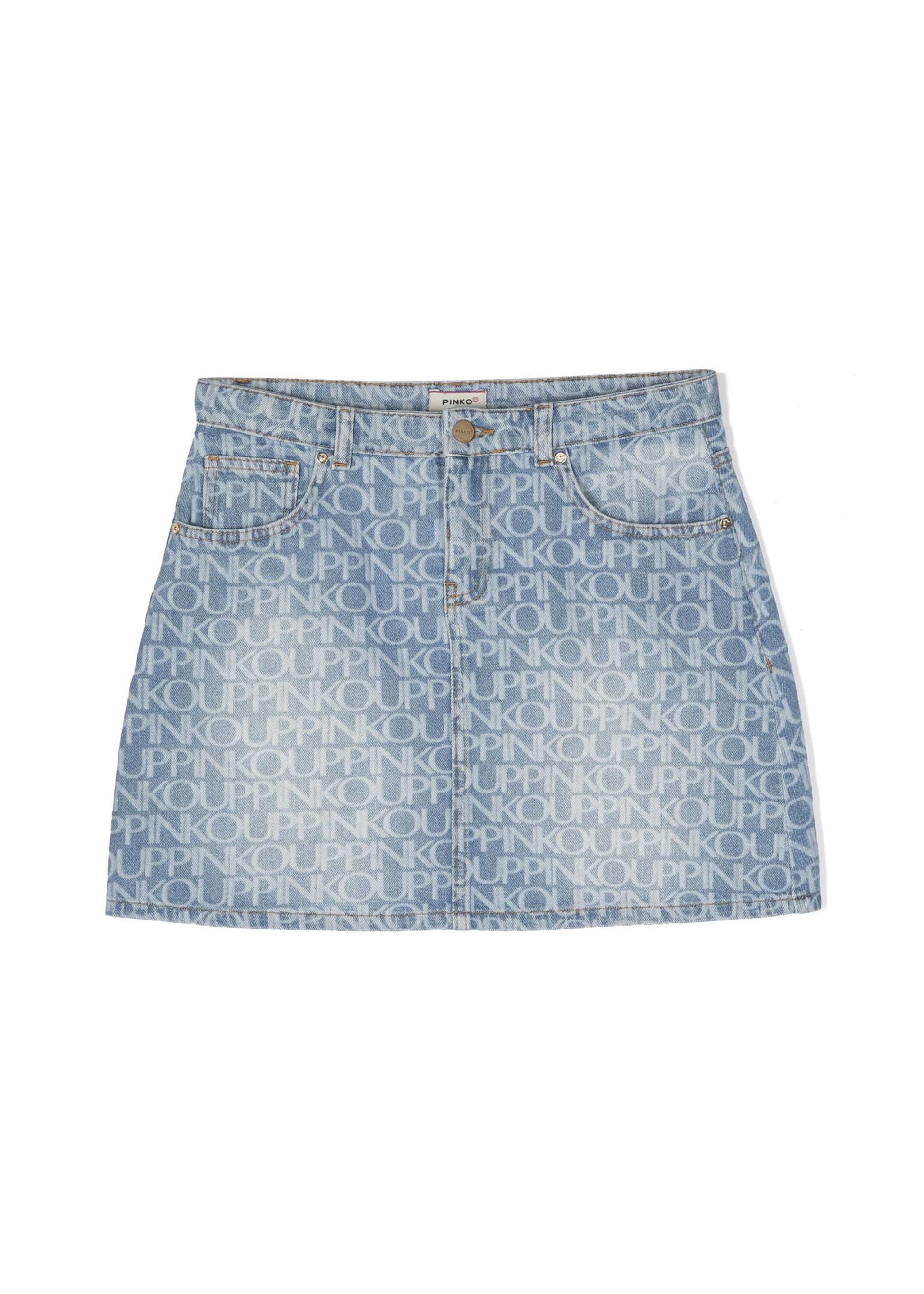 Pinko Kids Gonna di Jeans con Stampa All-over per Bambine 